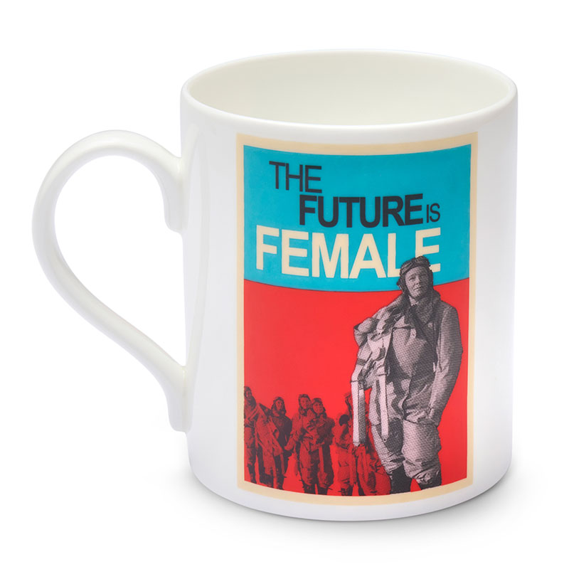 the future is female white china mug ATS second world war homefront imperial war musums reverse side